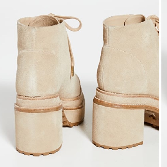 Cult Gaia Cream Suede Bratz Lug Soled Platform Ankle Boots, size 7 - Picture 5 of 11